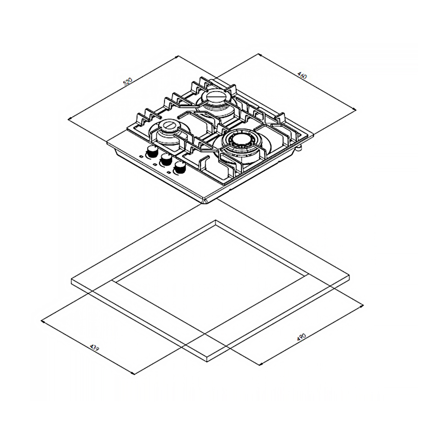 Газовая панель Weissgauff HGG 451 WGV Nano Glass 6