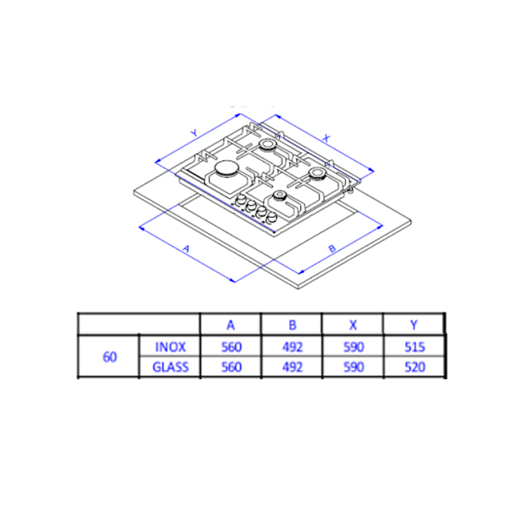 Газовая панель Weissgauff HGG 641 BEB 4