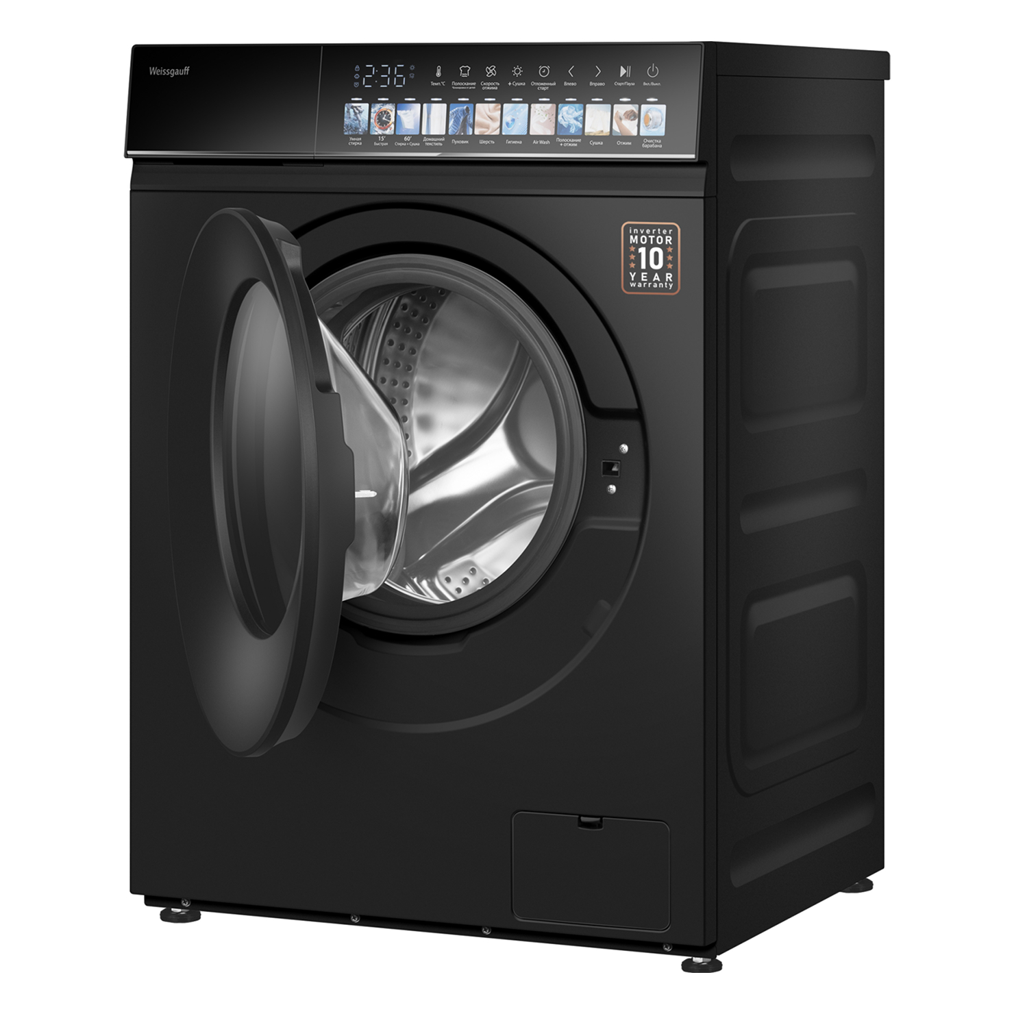 Стирально-сушильная машина Weissgauff WMD 59211 Touch Inverter Matt Black 3
