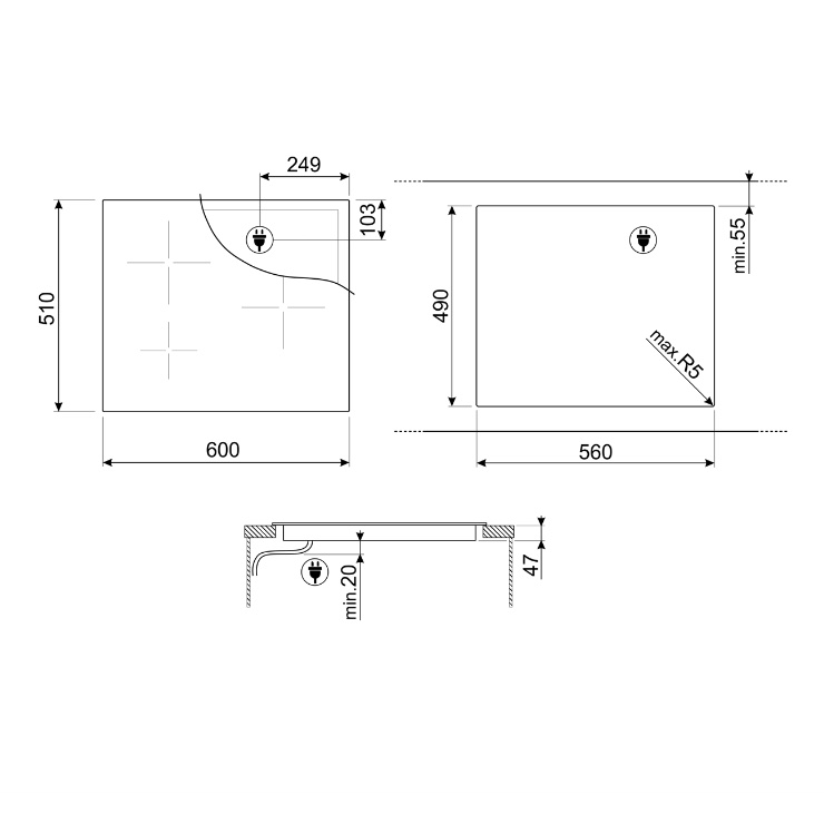 Индукционная панель Smeg SI1F7635B 2