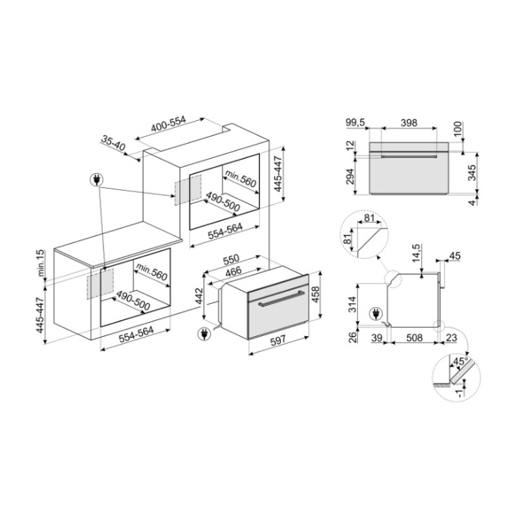 Микроволновая печь встраиваемая Smeg SF4101MN1 2