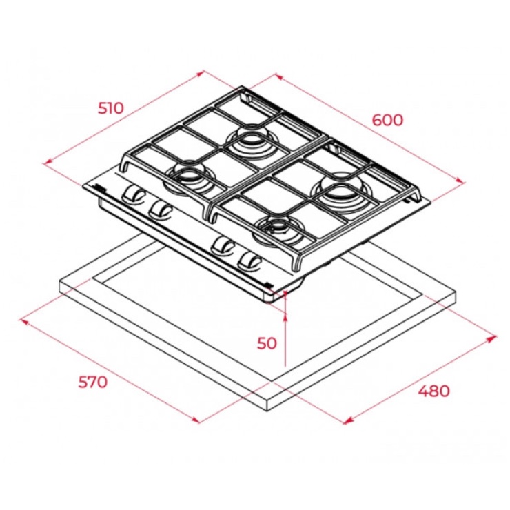 Газовая панель TEKA GBC 64100 KBN WHITE 3