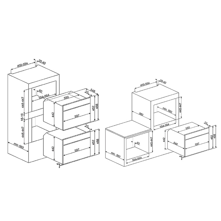 Компактный духовой шкаф Smeg SF4750VCPO1 4