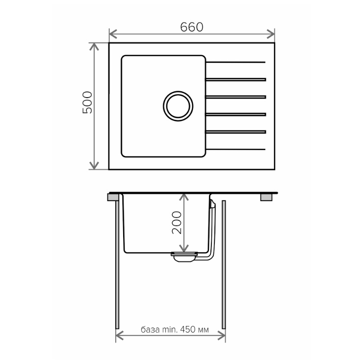 Кухонная мойка TOLERO Twist TTS-660 черный №911 4623722474063 2