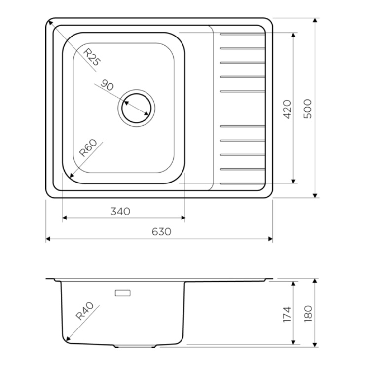 Кухонная мойка OMOIKIRI Sagami 63-IN нерж/нержавеющая сталь универсальная 4993732 2