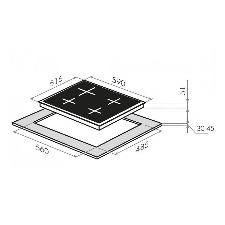 Газовая панель MAUNFELD EGHS.64.63CS/G 4