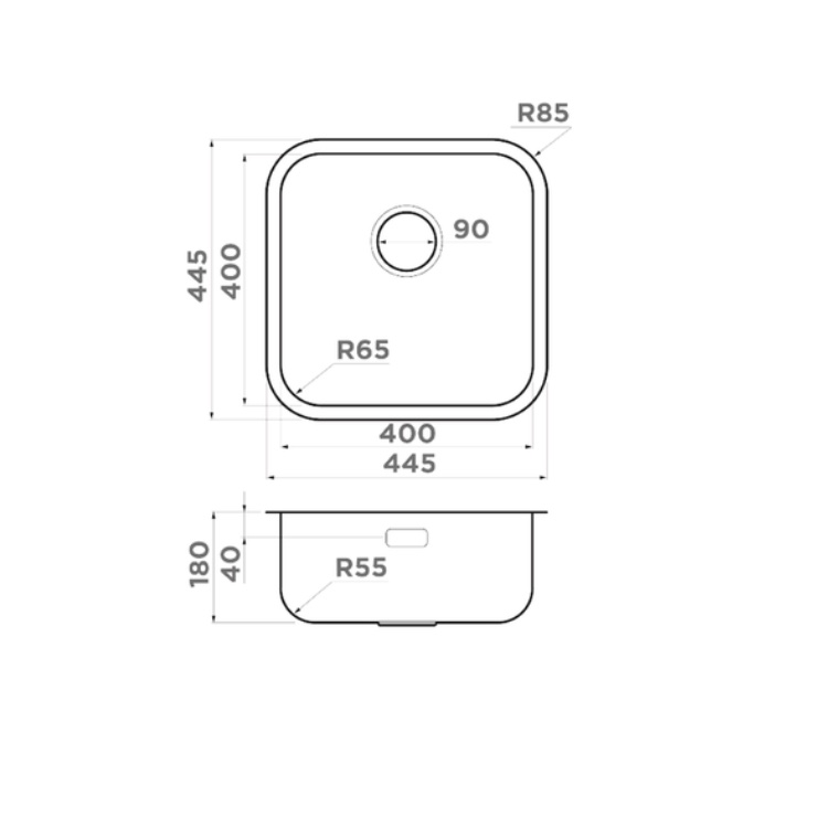 Кухонная мойка OMOIKIRI Omi 44-U/IF-IN Quadro нерж/нержавеющая сталь 4993494 2