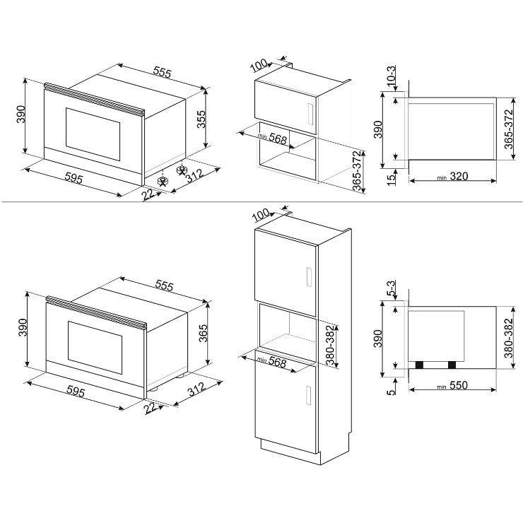 Микроволновая печь встраиваемая Smeg MP722PO 2