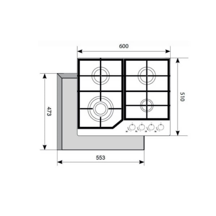 Газовая панель Akpo PGA 604 FGC WH 5