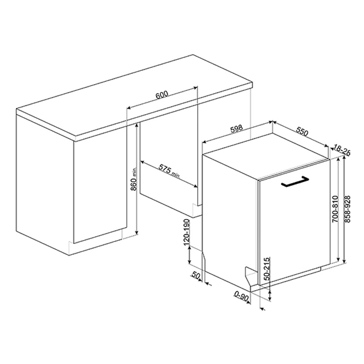 Встраиваемая посудомоечная машина Smeg STL26123 2