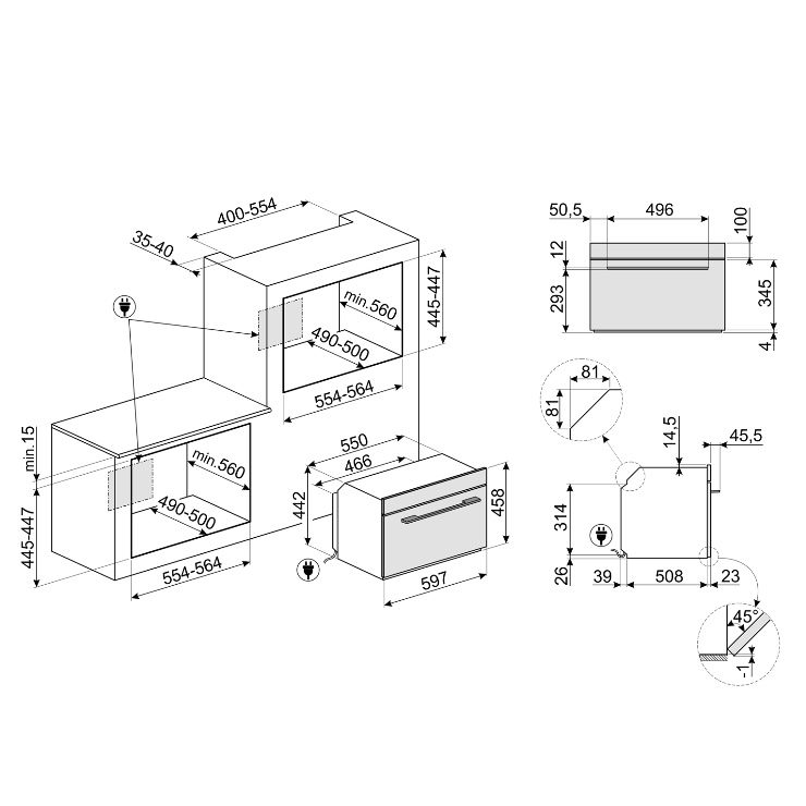 Компактный духовой шкаф Smeg SF4106WMCS 5