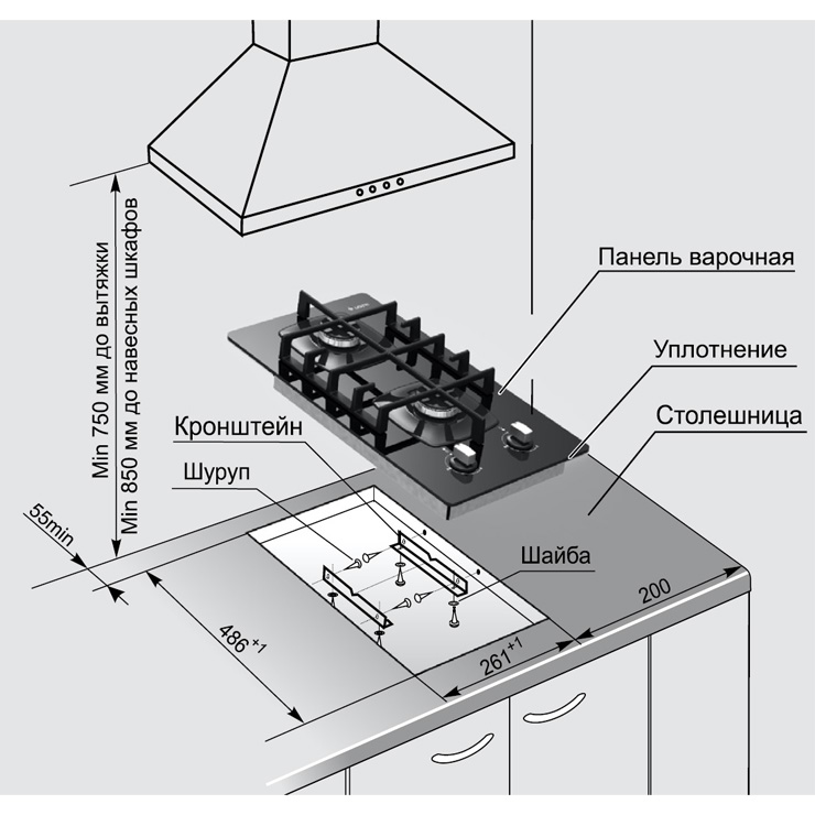 Газовая панель GEFEST ПВГ 2003 2