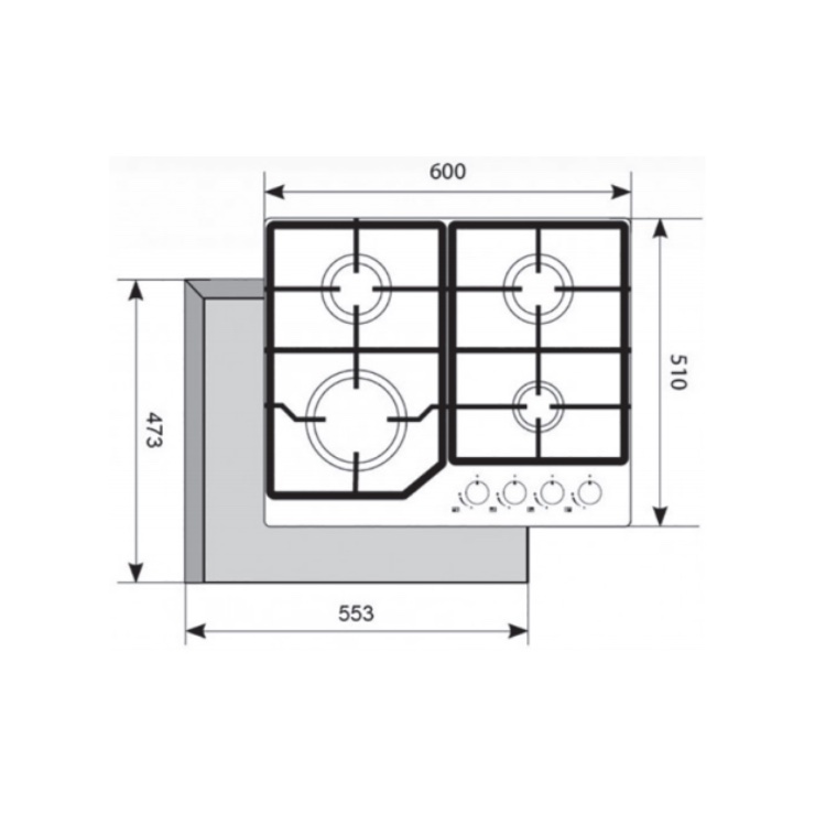 Газовая панель Akpo PGA 604 LGC BL 5