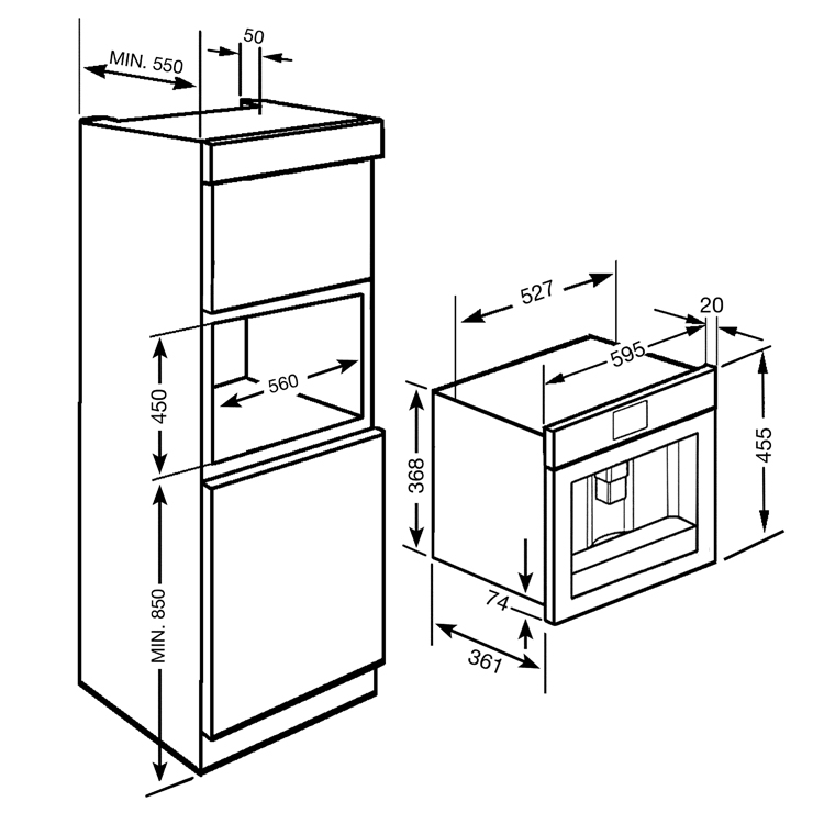 Встраиваемая кофемашина Smeg CMS4101B 2