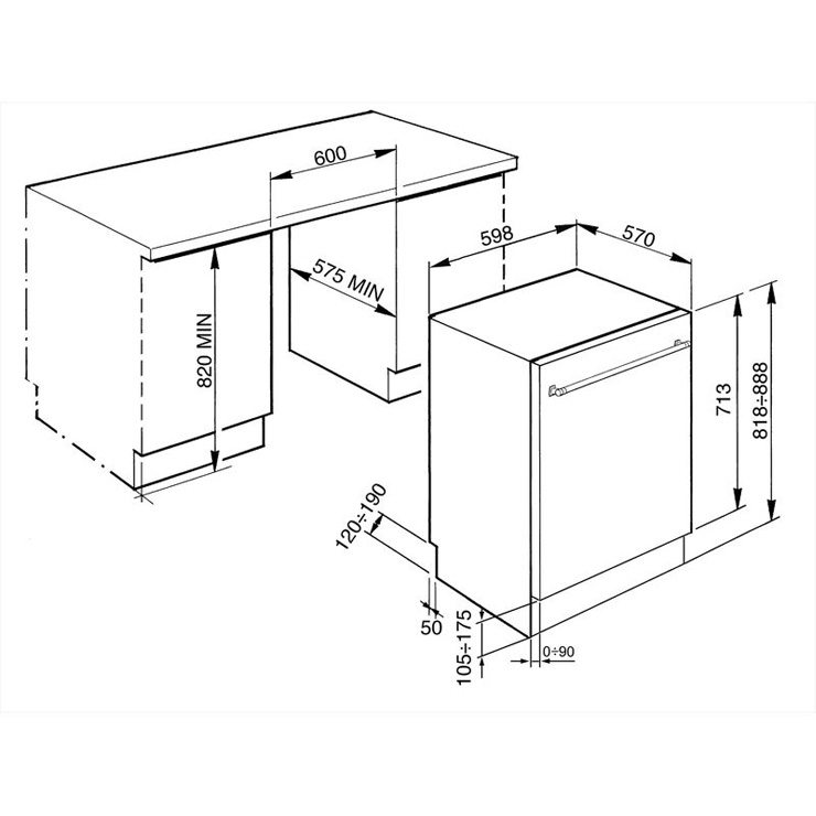 Встраиваемая посудомоечная машина Smeg STX3CL1 3