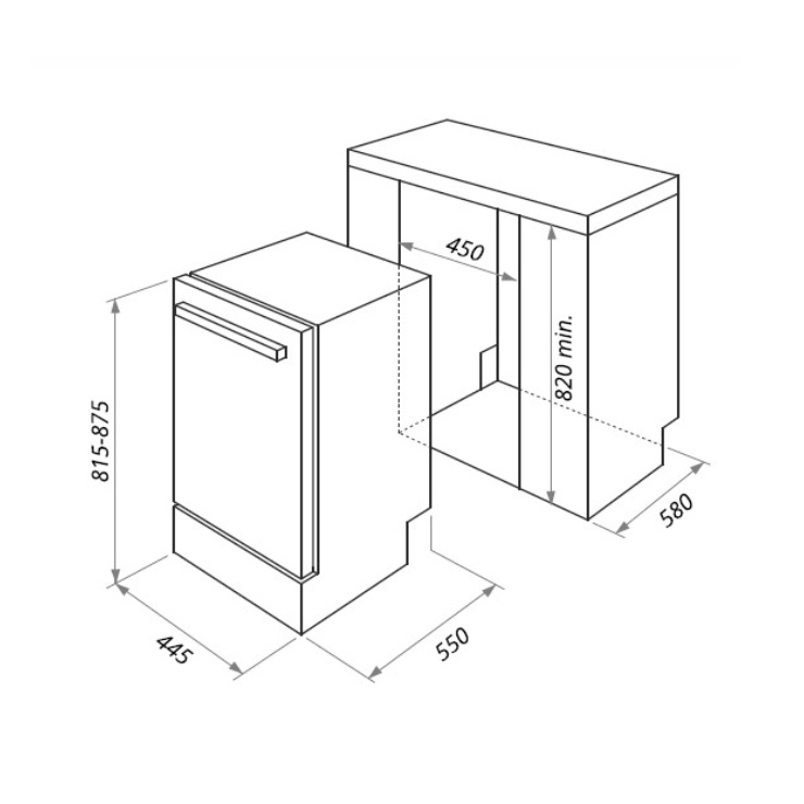 Встраиваемая посудомоечная машина HOMSair DW45L 3