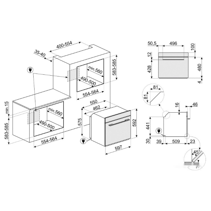 Электрический духовой шкаф Smeg SFP6101TVB1 2