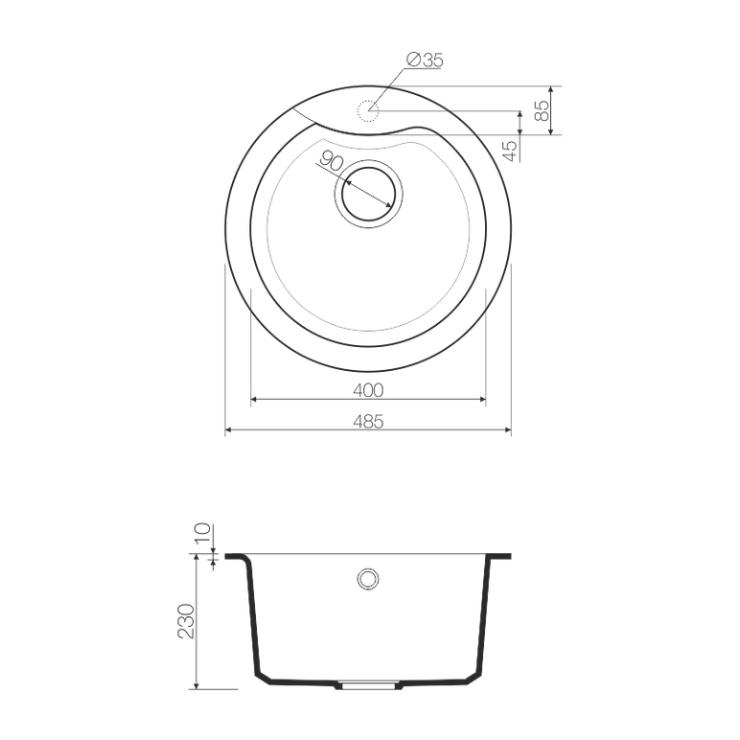 Кухонная мойка OMOIKIRI Yasugata 48R-BL Tetogranit/черный 4993130 2