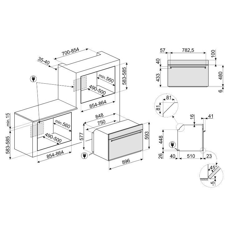 Электрический духовой шкаф Smeg SFP9395X1 4