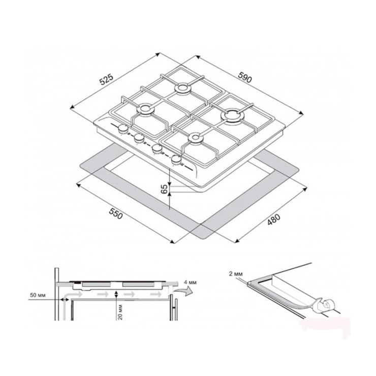 Газовая панель ZorG Technology BLC FDW rustical + black 7