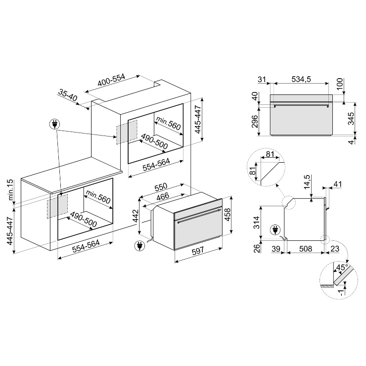 Микроволновая печь встраиваемая Smeg SF4301MX 2