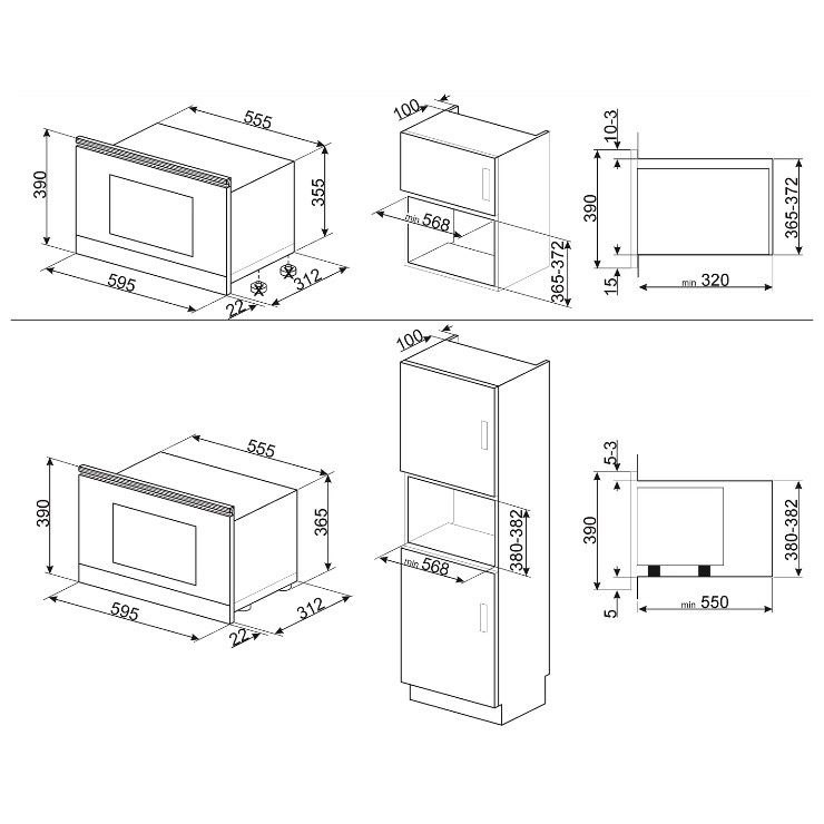 Микроволновая печь встраиваемая Smeg MP122N1 3
