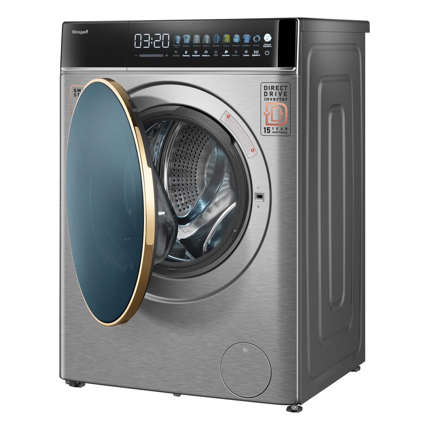 Стирально-сушильная машина Weissgauff WMD 58411 Direct Drive Inverter Premium Steam Steel 3