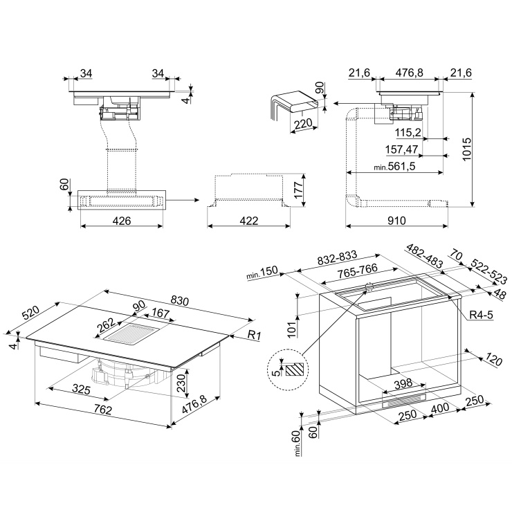 Индукционная панель Smeg HOBD682D1 7