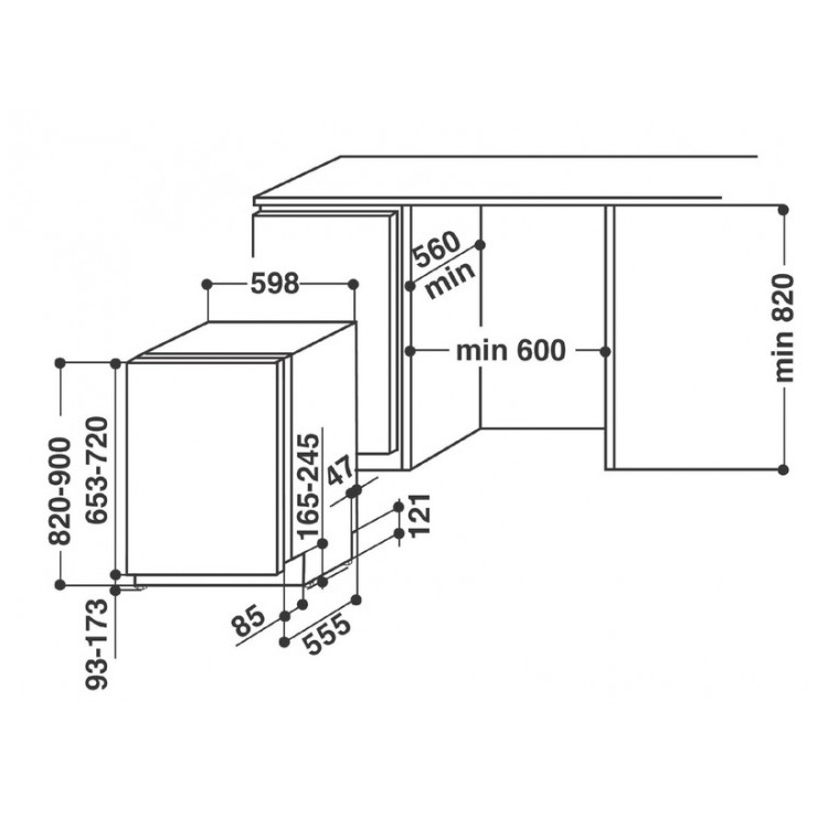 Встраиваемая посудомоечная машина Whirlpool  WIO 3O33 DLG 4
