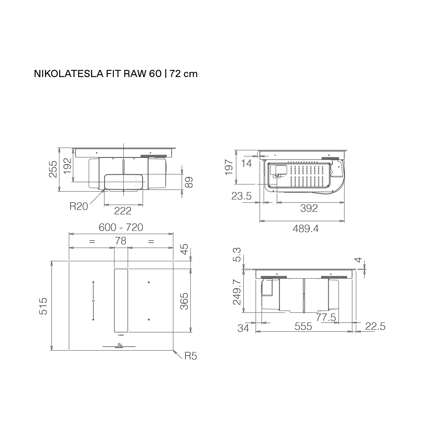 Индукционная панель Elica NikolaTesla Fit Raw BR/A/60 2