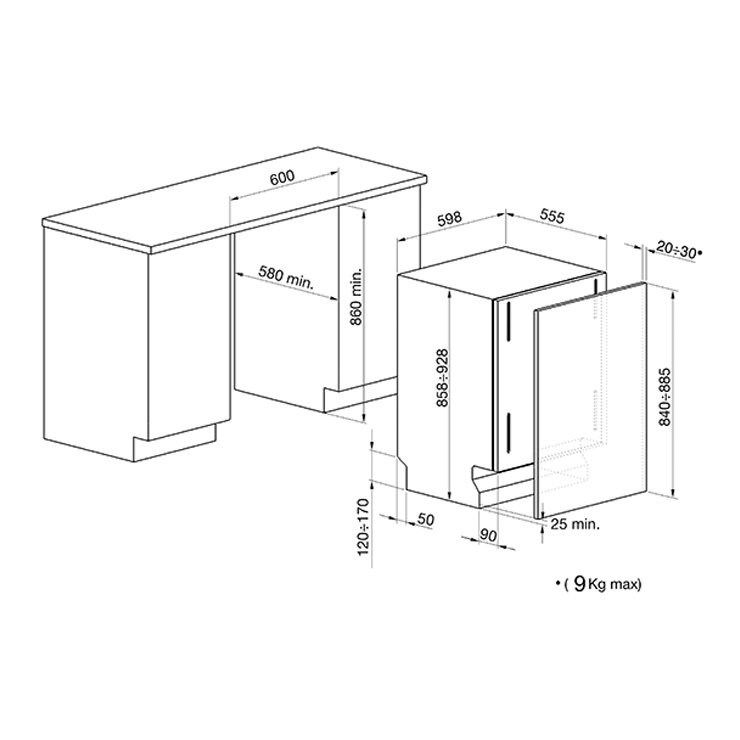 Встраиваемая посудомоечная машина Smeg STL865A-1 2