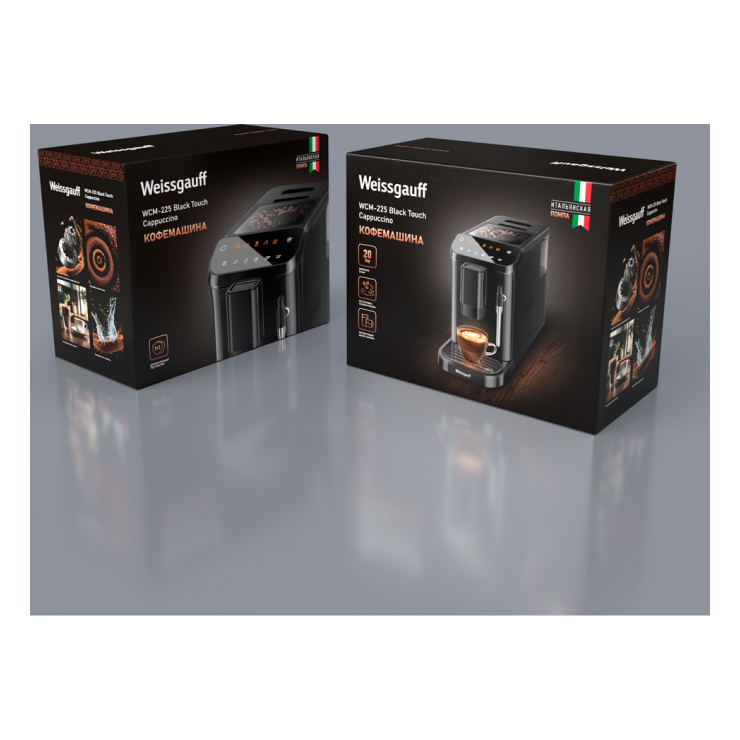 Кофемашина Weissgauff WCM-225 Black Touch Cappuccino 2