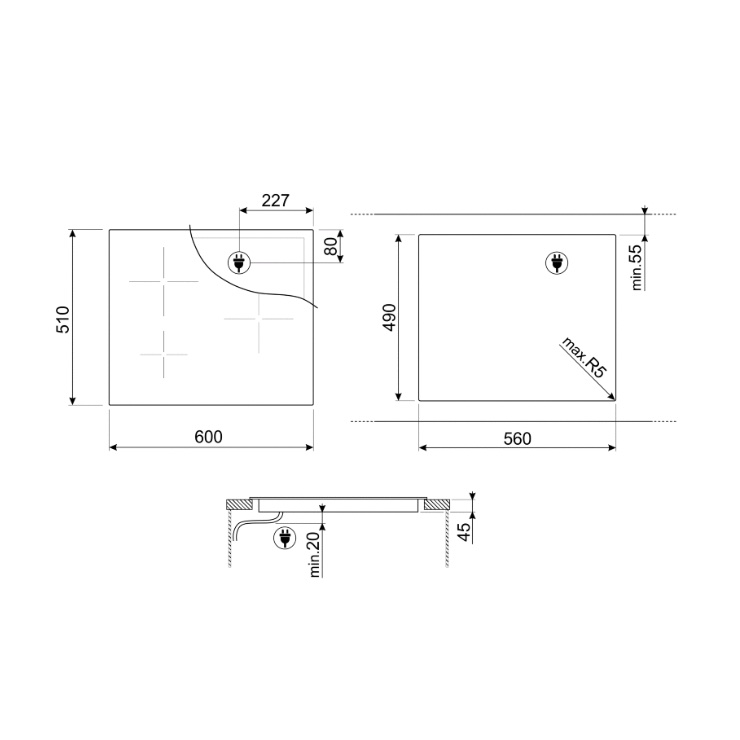 Индукционная панель Smeg SI1M7633B 2