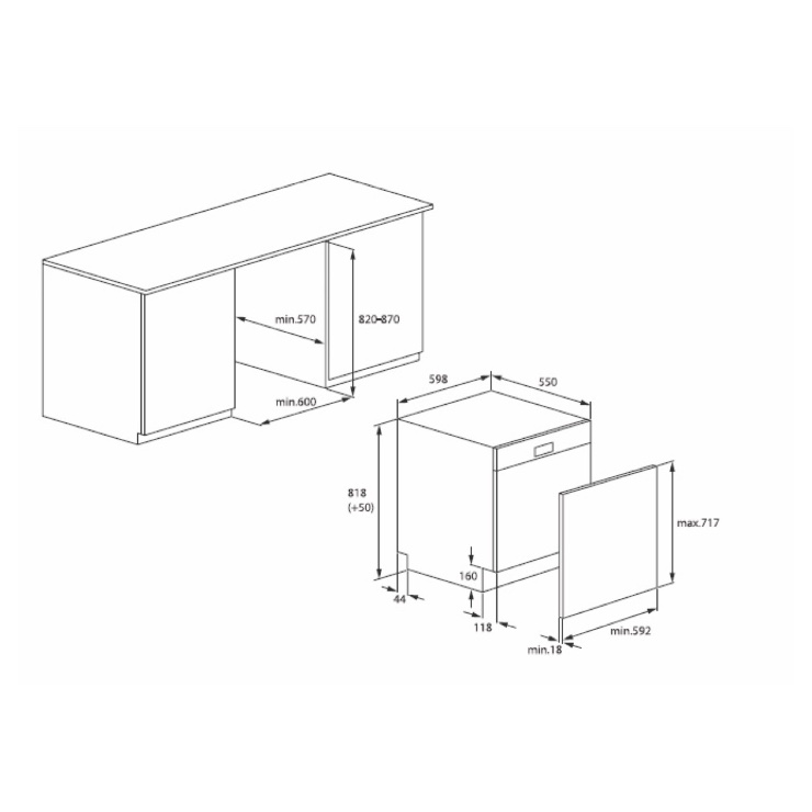 Встраиваемая посудомоечная машина Beko DIN28420 3