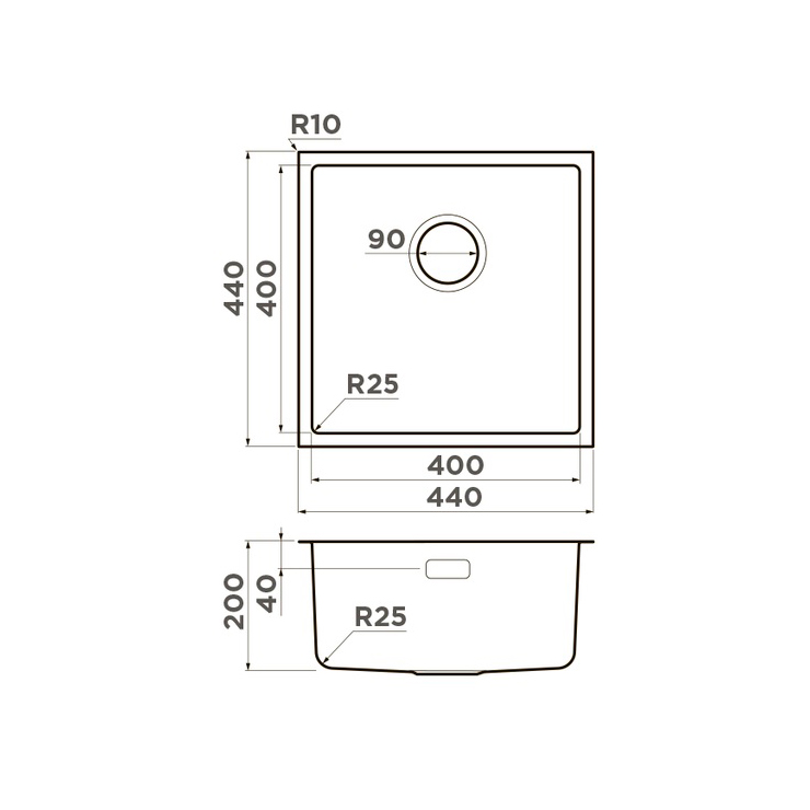 Кухонная мойка OMOIKIRI Tadzava 44-U-IN Quadro нерж/нержавеющая сталь 4993509 3