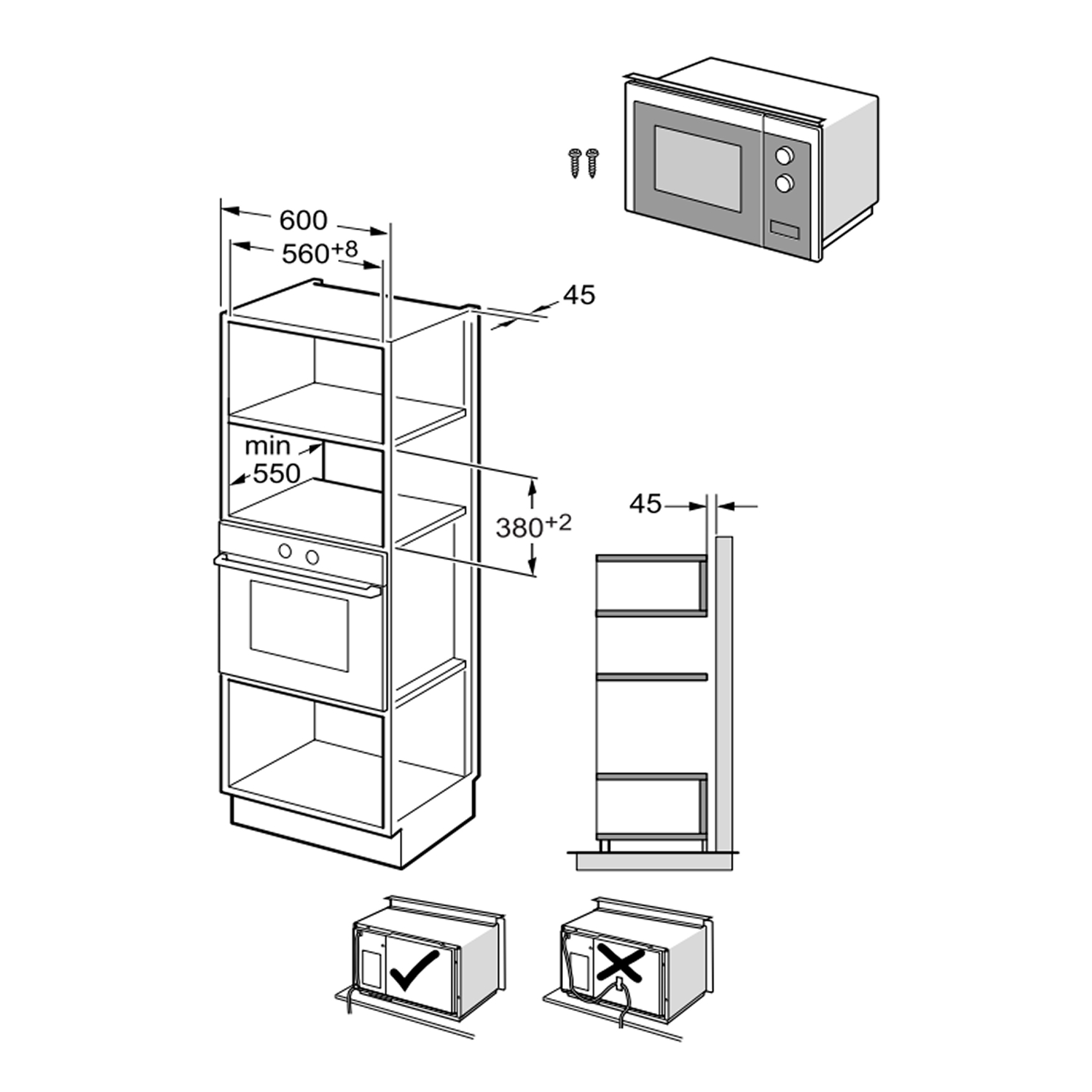 Микроволновая печь встраиваемая Hansa AMMB25E1WH 7