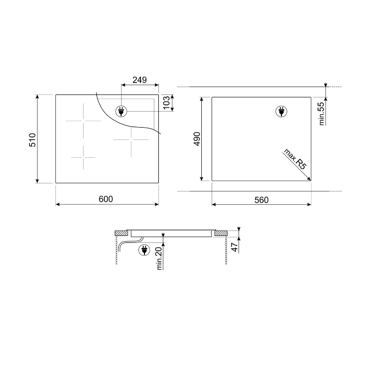 Индукционная панель Smeg SI1F7645B 2