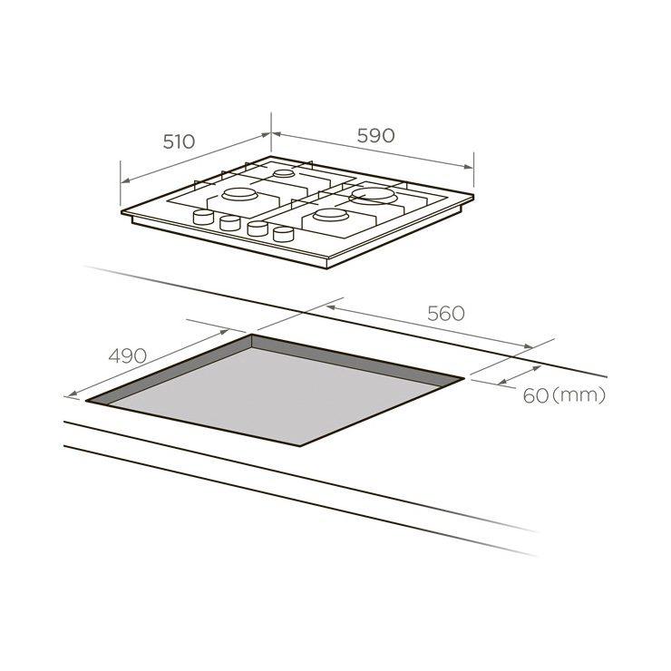 Газовая панель MIDEA MG606W 2