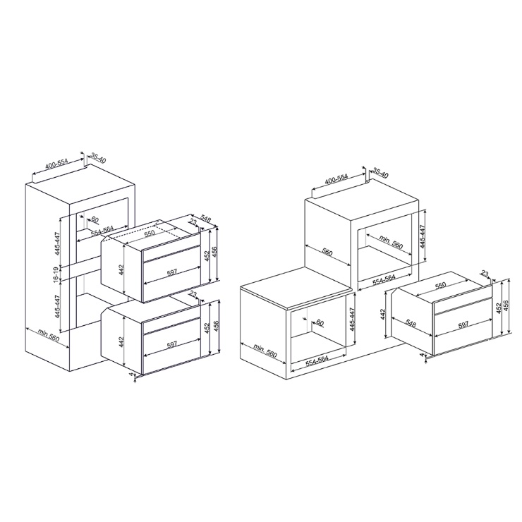 Компактный духовой шкаф Smeg SF4390VCX 2
