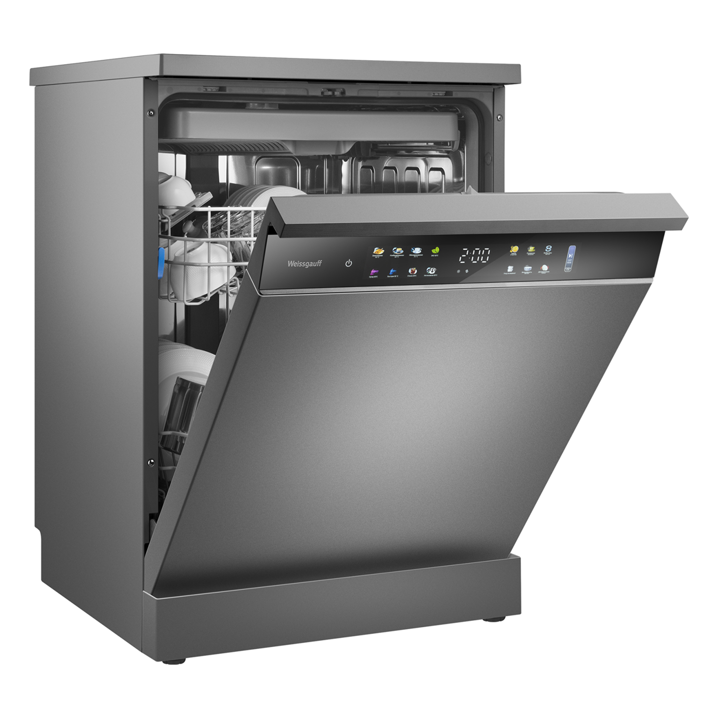 Отдельностоящая посудомоечная машина Weissgauff DW 6039 Touch Dual Wash Inox 2